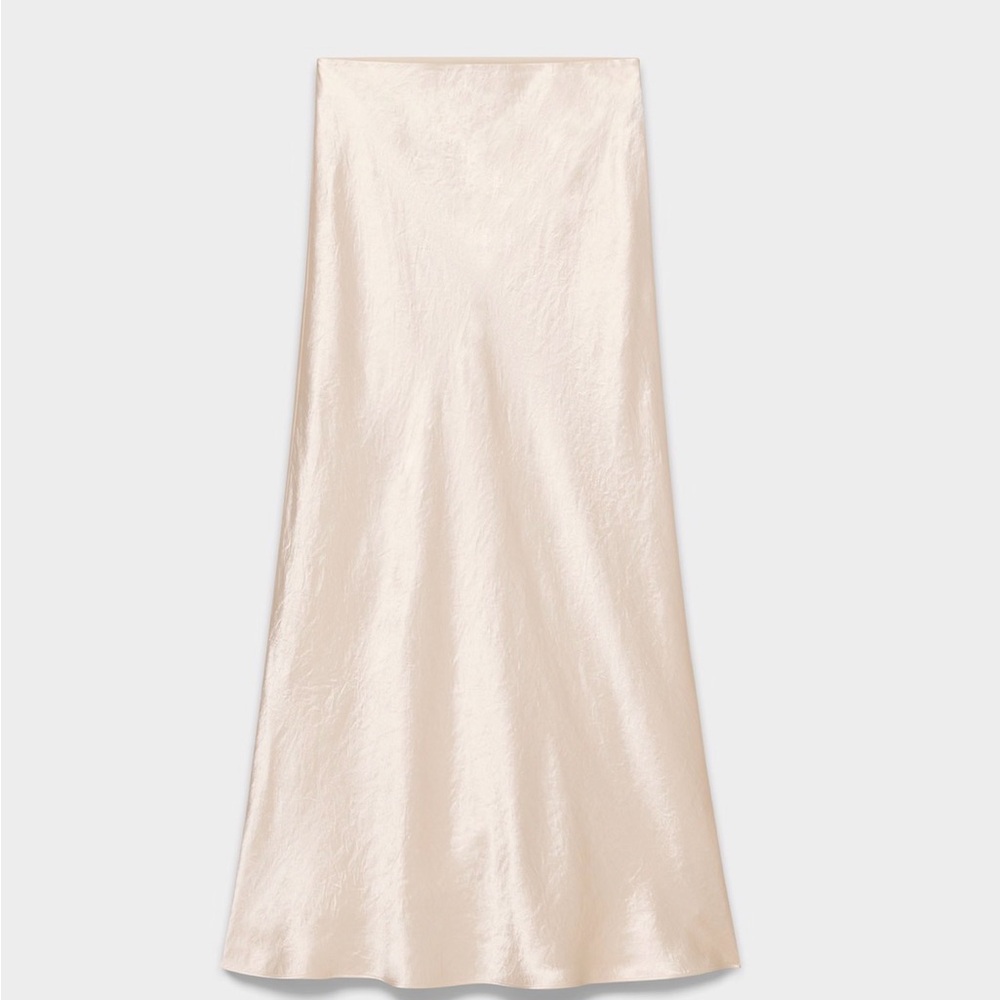Aritzia Babaton Slip Satin Midi Skirt Color Denude NWT